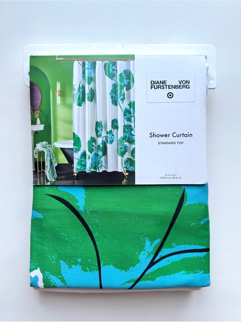 NWT Diane Von Furstenburg for Target Geranium Leaf Green Shower Curtain